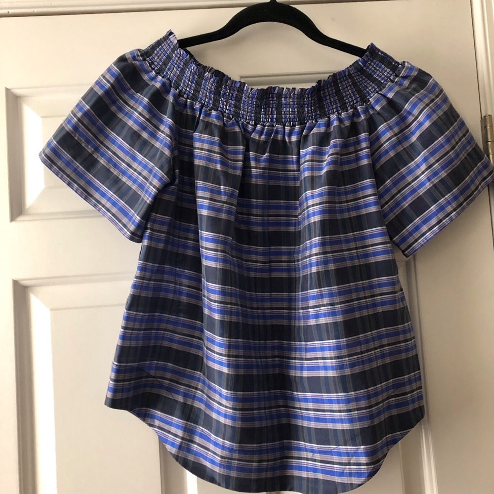 Off the shoulder silk blouse